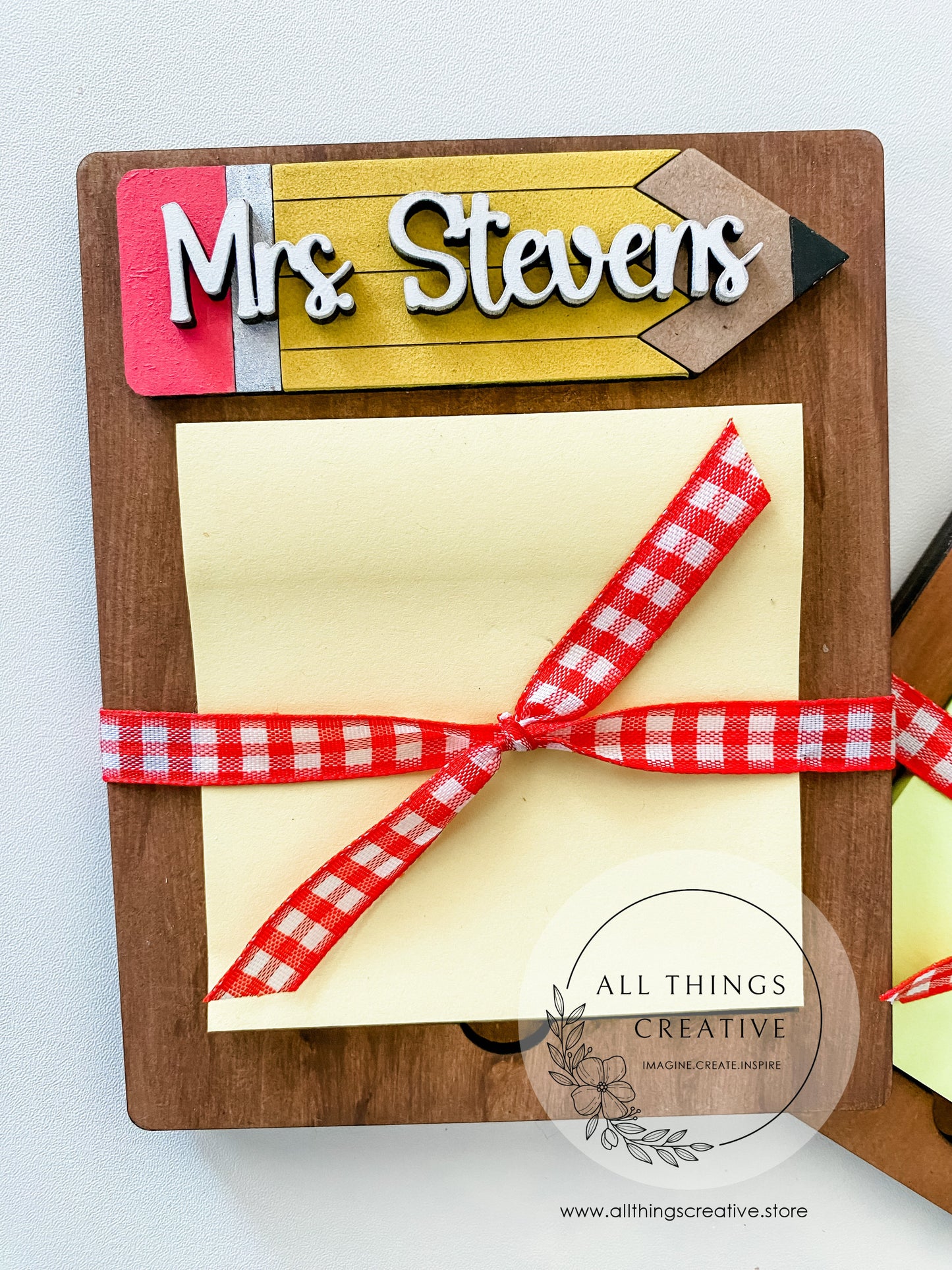 Teacher Appreciation Sticky Note Holder - Custom Desk Organizer for End of the Year Gift  - School Item for Teachers