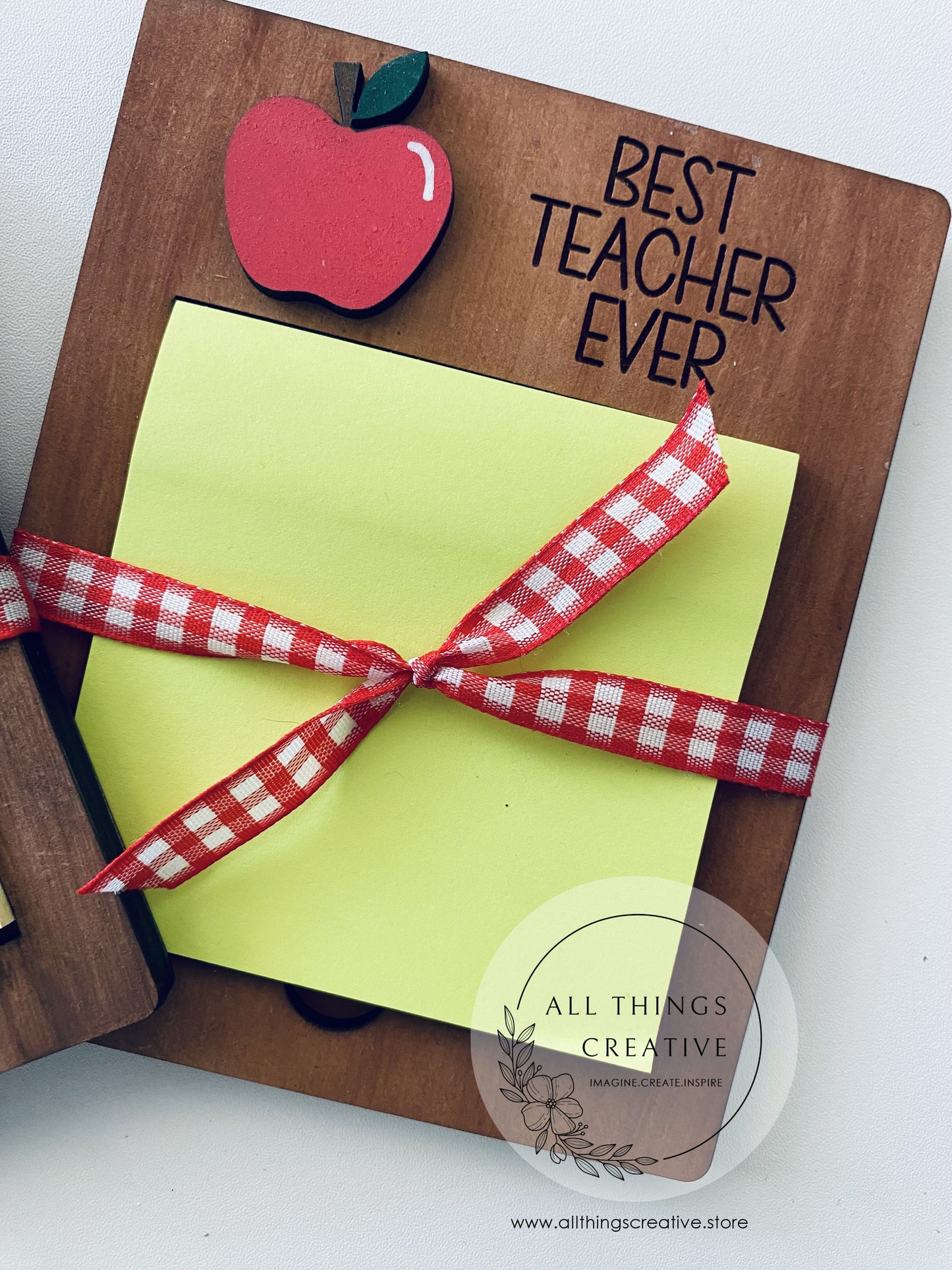 Teacher Appreciation Sticky Note Holder - Custom Desk Organizer for End of the Year Gift  - School Item for Teachers