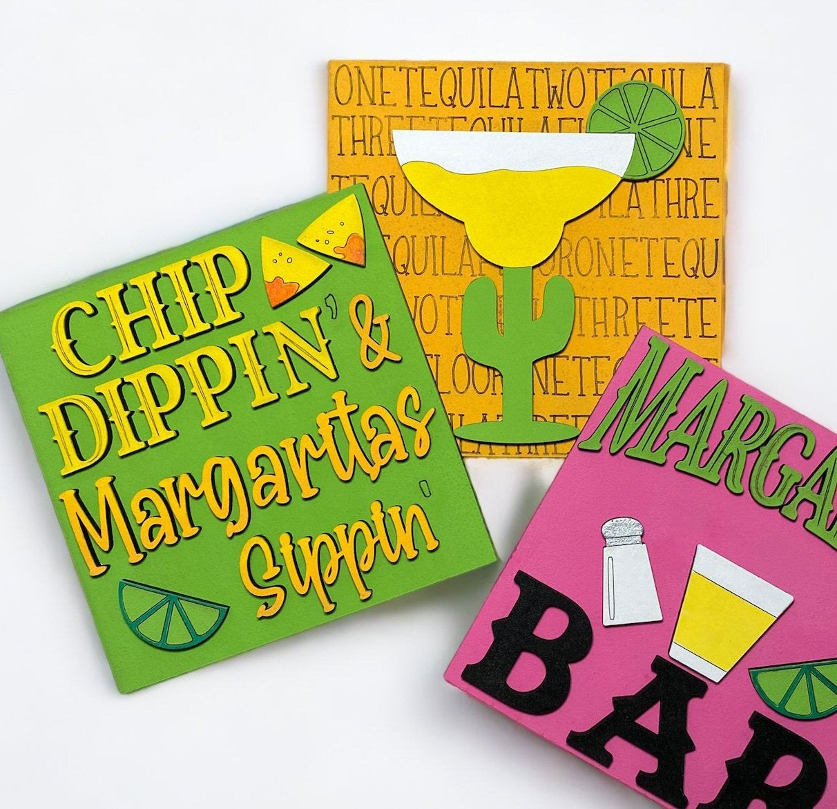 Margarita Sippin' Bar Interchangeable Leaning Ladder -  with 3 Tile Inserts